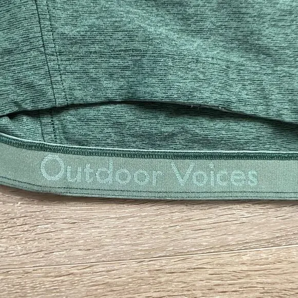 Outdoor Voices Athena Crop Top Sports Bra Sz M Green - Picture 3 of 7